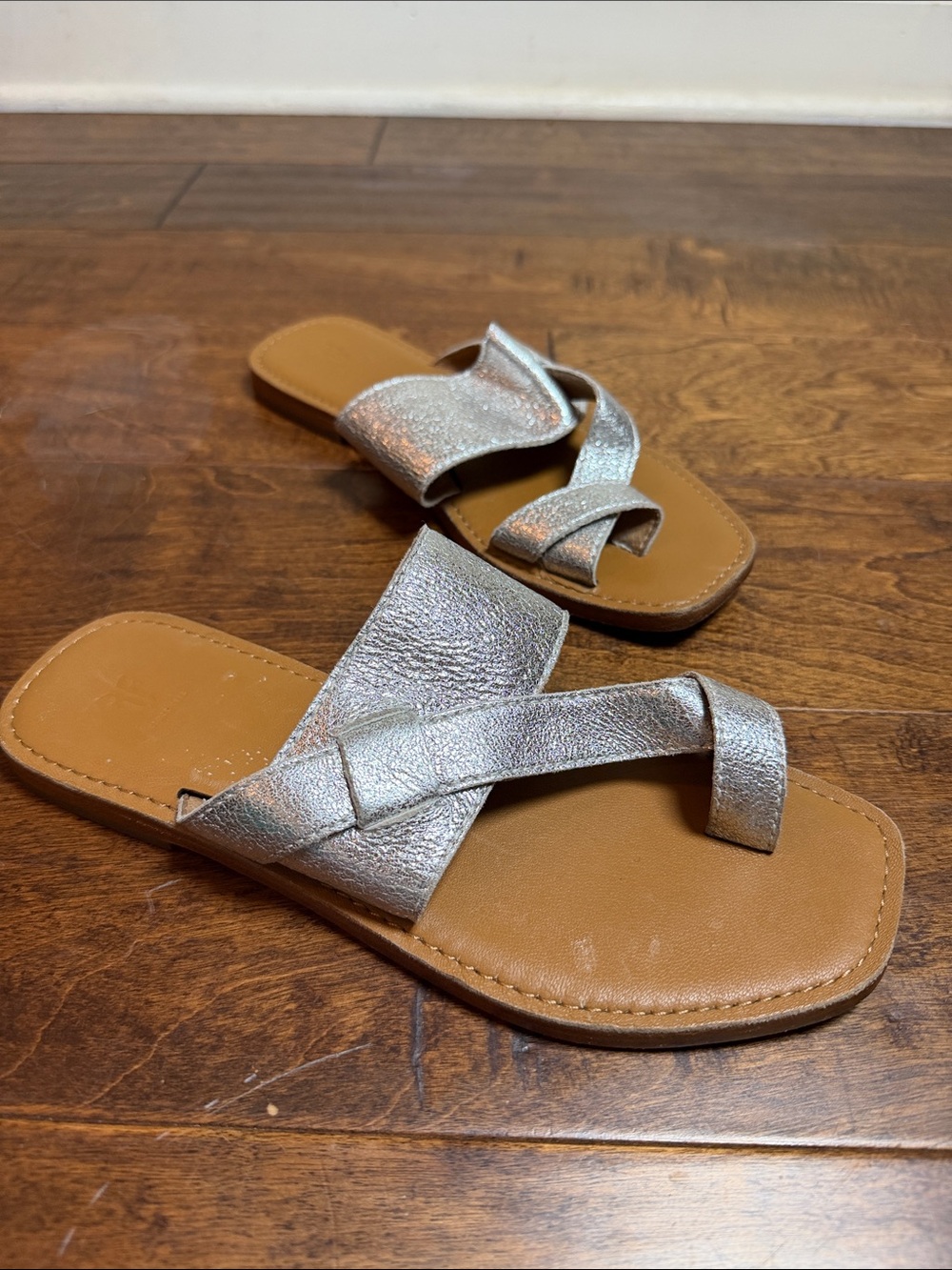 Frye Silver Felix Band Slide, size 7.5